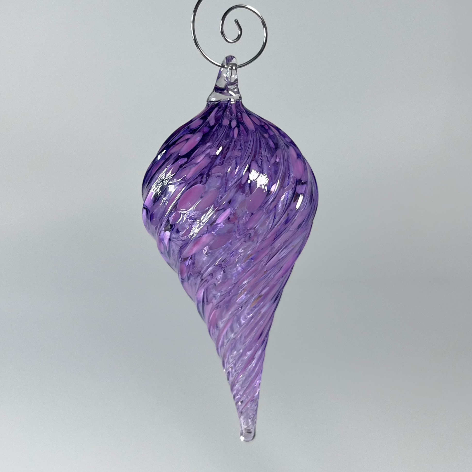 Purps Rose Speckled Teardrop Ornament