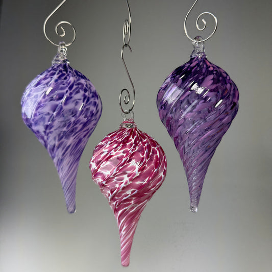 Purps Speckled Set of 3 Teardrop Ornaments