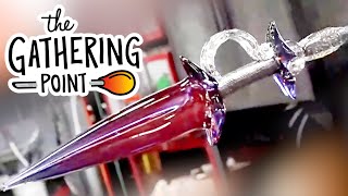 Load video: Glass Blowing: #Renaissance Style Swords filled with Crushed Glass TGP 216